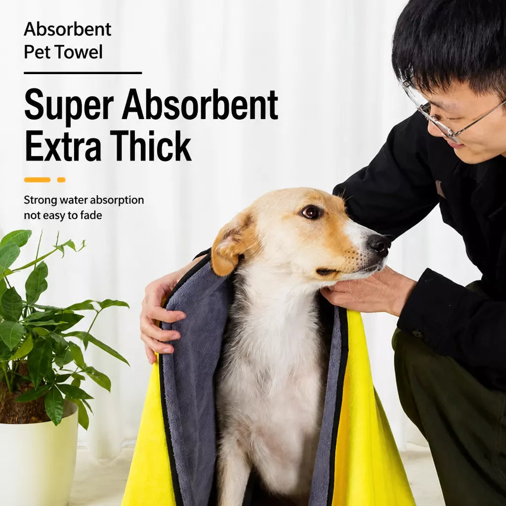Absorbent Cotton Pet Bath Towel for Dogs and Cats