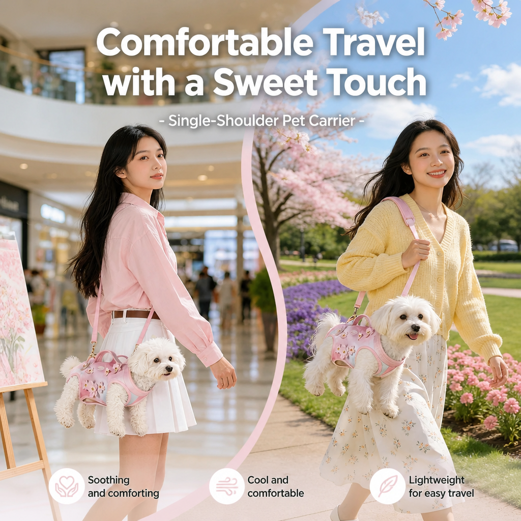 Cherry Blossom Wearable Dog Carrier Harness with Shoulder Strap Zweitbild