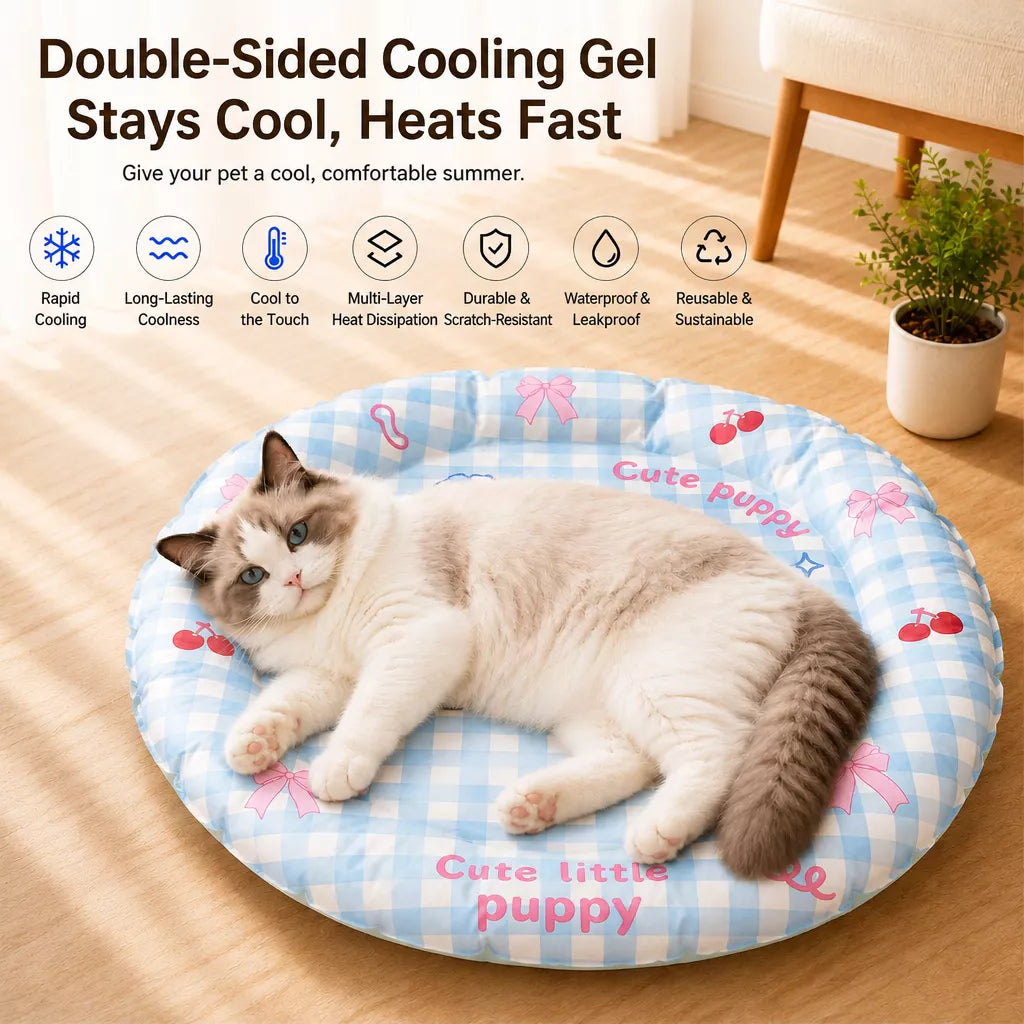 Round Pet Bed for Cats and Dogs