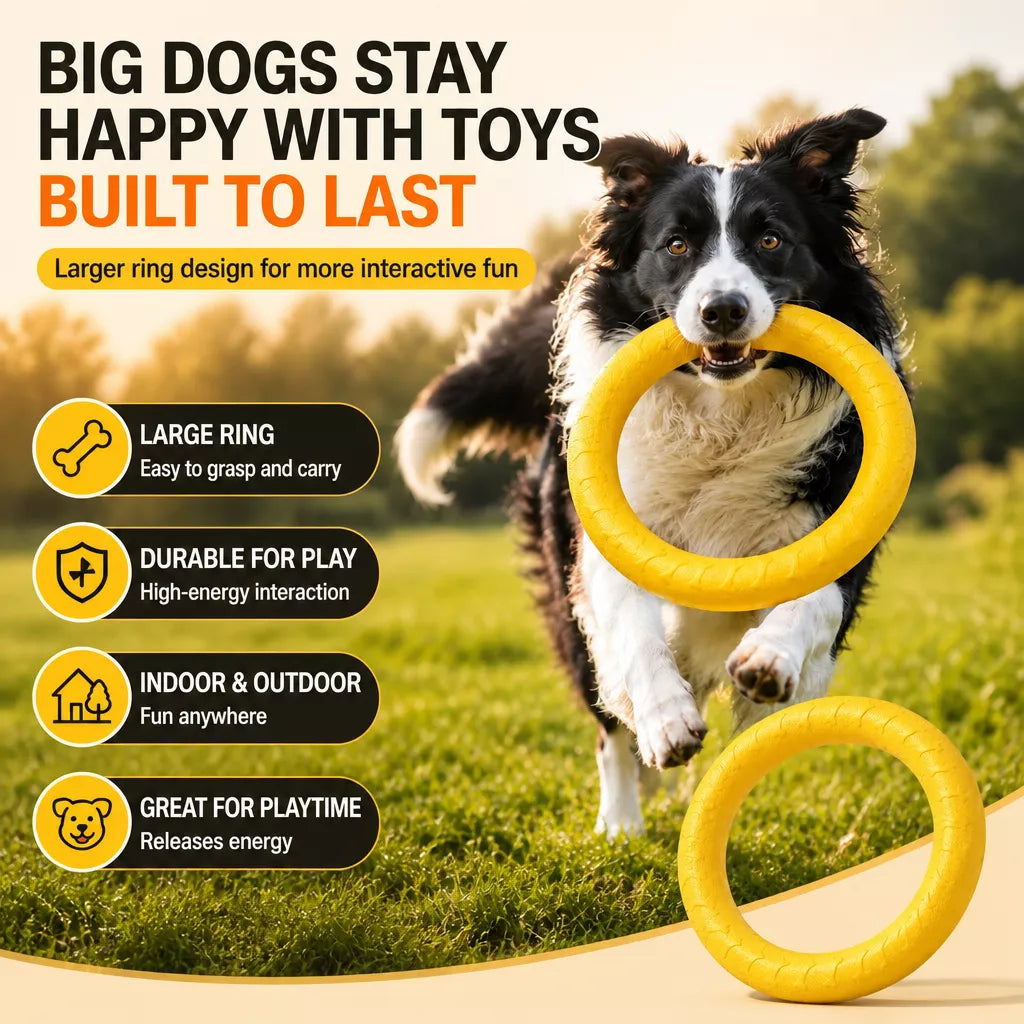 Silicone Ring Fetch and Tug Toy for Dogs