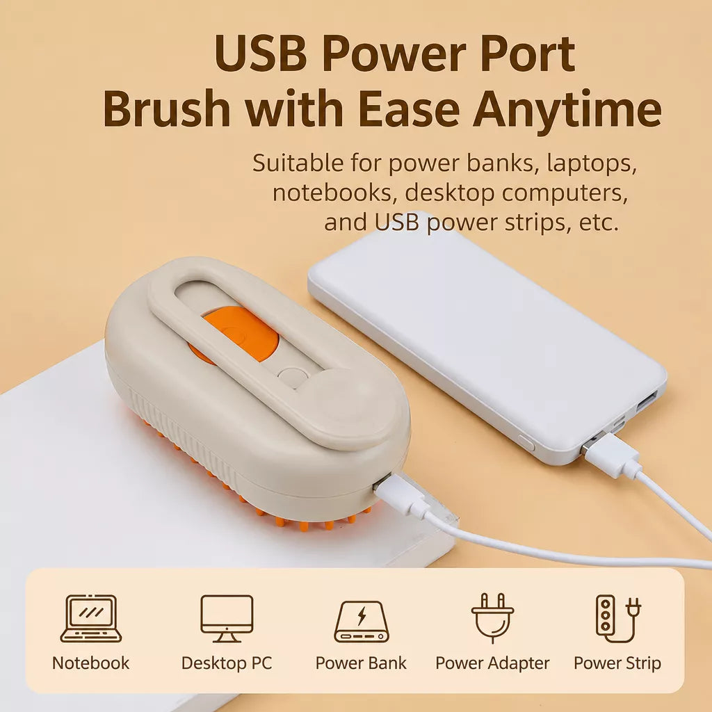 Rechargeable Spray Grooming Brush for Cats and Dogs