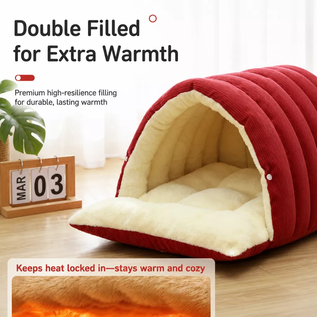 Semi-Enclosed Cat & Dog Bed with EPE Foam