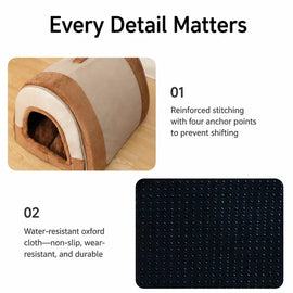 Enclosed Washable Pet Bed for Dogs and Cats