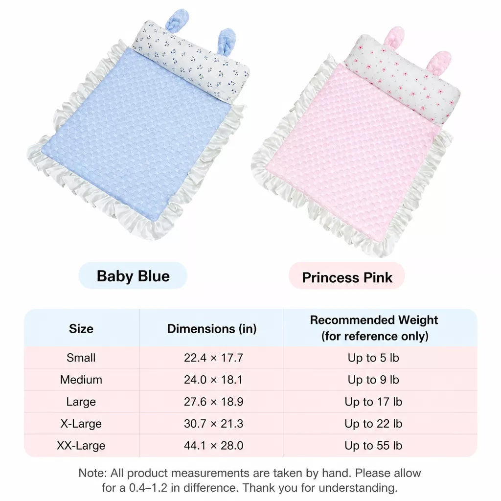 Pet Rest Mat with Bunny-Ear Pillow for Dogs and Cats
