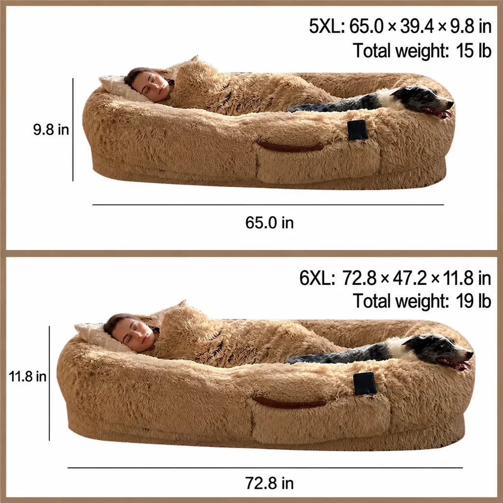 Extra-Large Washable Plush Pet Bed for Dogs and Cats