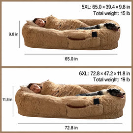 Extra-Large Washable Plush Pet Bed for Dogs and Cats