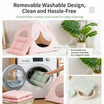 Indoor Cat & Dog Tent Bed with Removable Washable Cushion