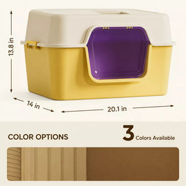 Large Enclosed Cat Litter Box for Cats Up to 22 lb