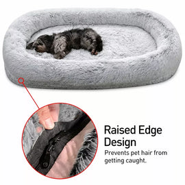 Extra-Large Washable Plush Pet Bed for Dogs and Cats