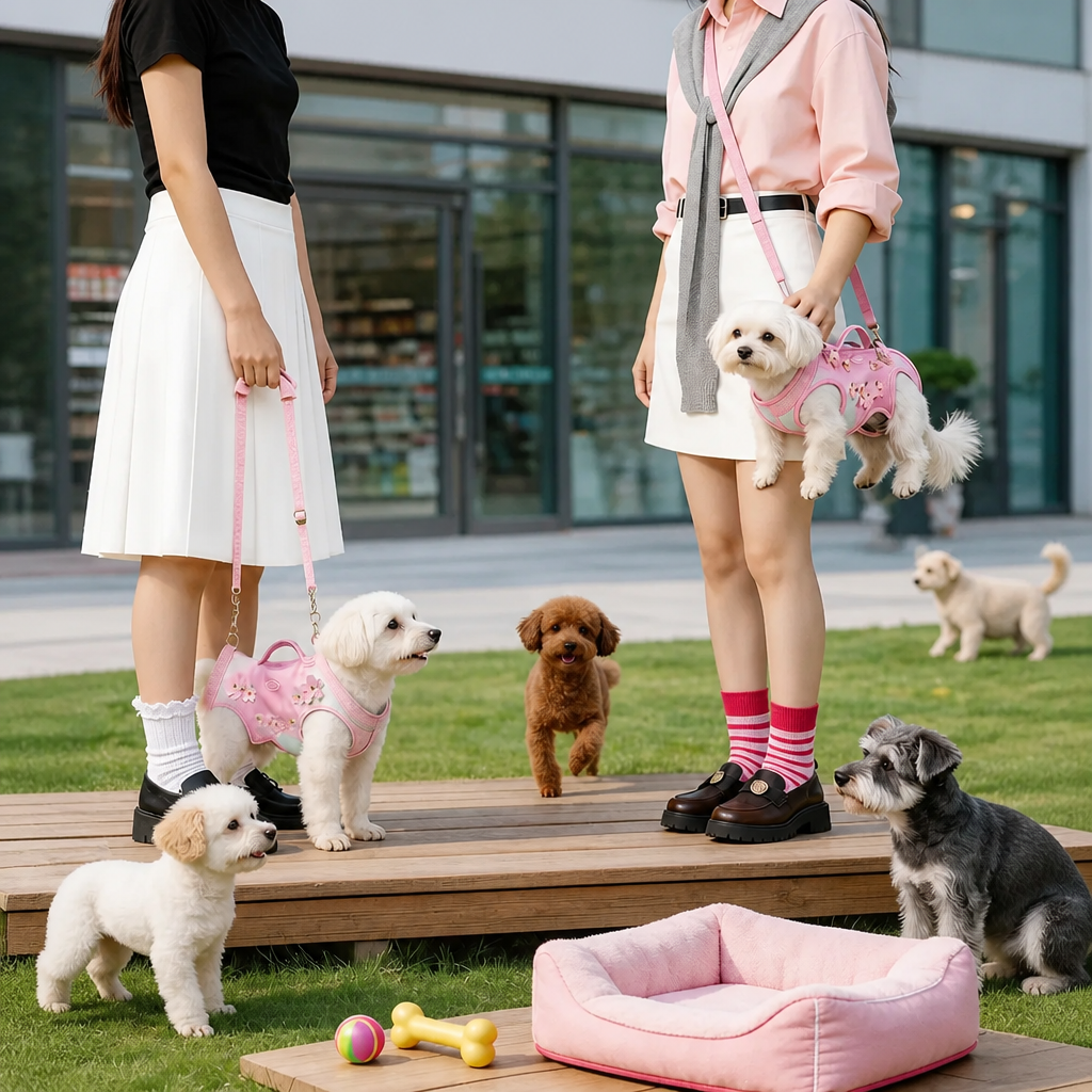 Cherry Blossom Wearable Dog Carrier Harness with Shoulder Strap