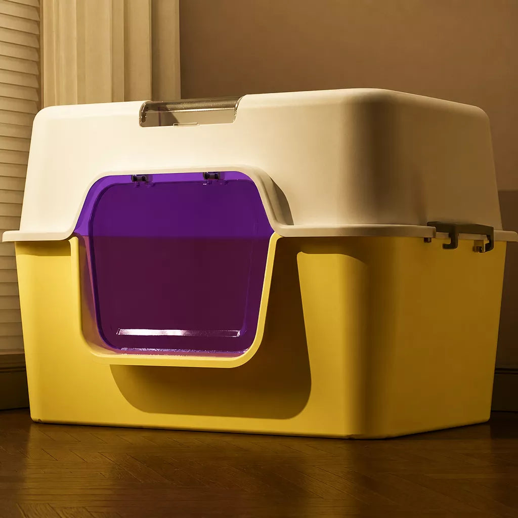 Large Enclosed Cat Litter Box for Cats Up to 22 lb