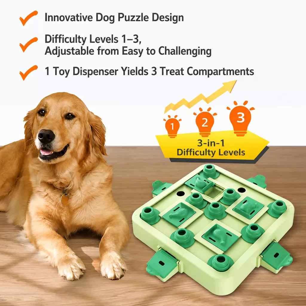 Interactive Dog Treat-Dispensing Puzzle Cube Toy