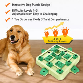 Interactive Dog Treat-Dispensing Puzzle Cube Toy