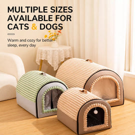Enclosed Pet Bed for Dogs and Cats