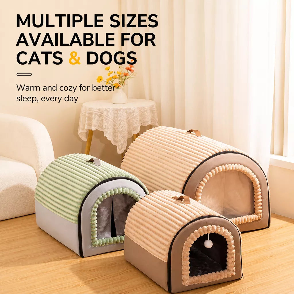 Enclosed Pet Bed for Dogs and Cats