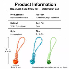 Rope Dog Tug Toy with Treat-Dispensing Ball for Medium and Large Dogs
