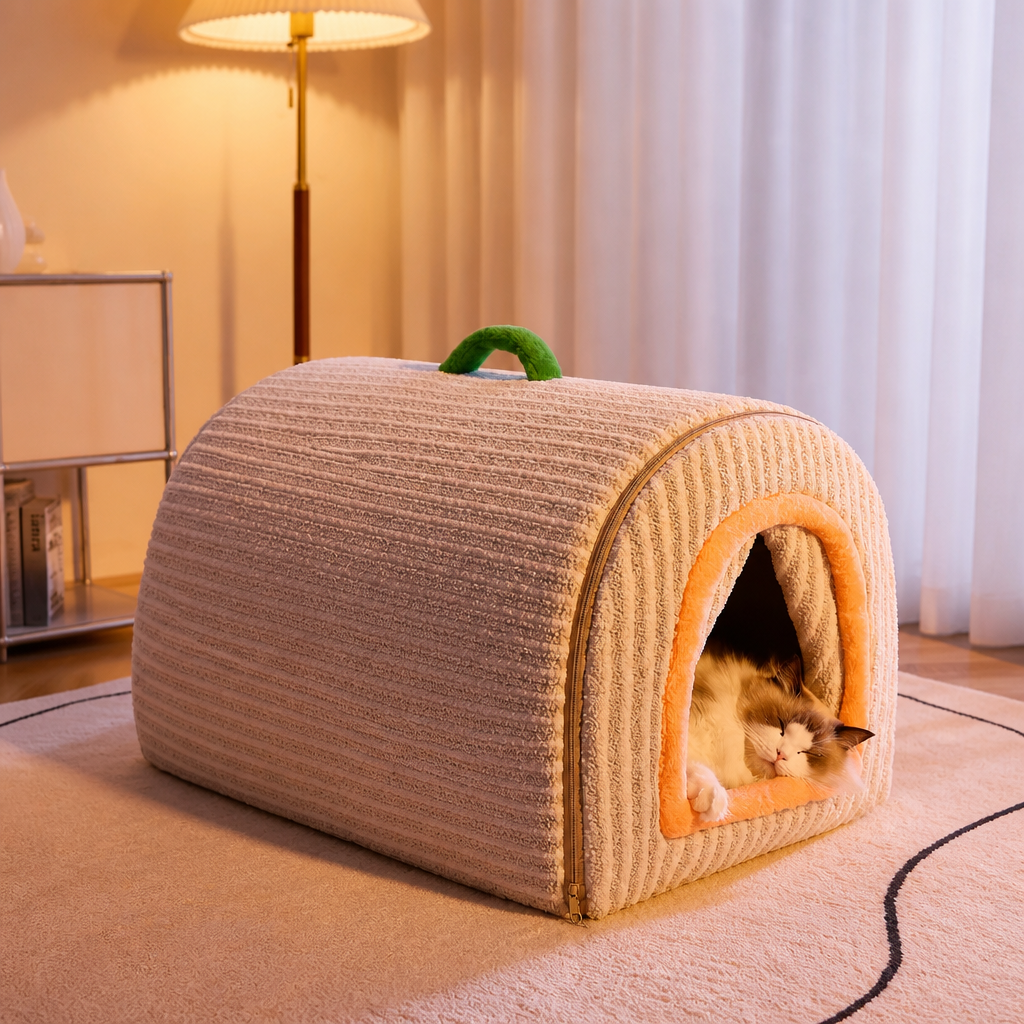 Cozy Enclosed Pet House for Cats & Dogs