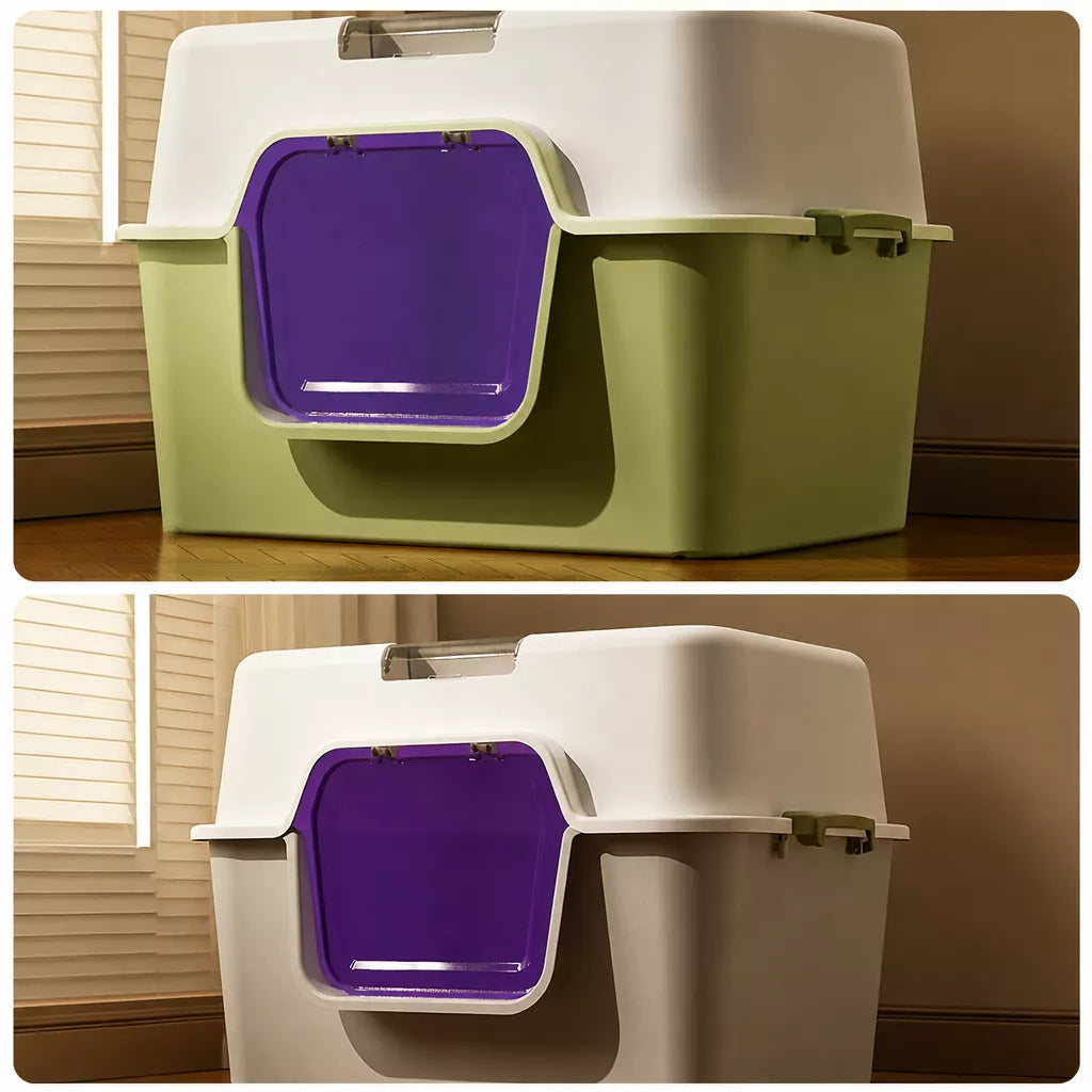 Large Enclosed Cat Litter Box for Cats Up to 22 lb