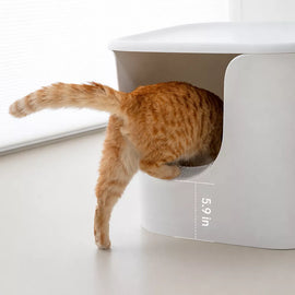 Large Semi-Enclosed Cat Litter Box
