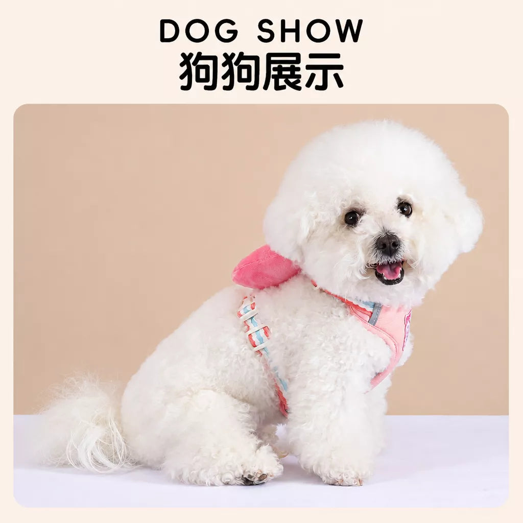 Bow Tie Vest-Style Dog Harness and Leash for Small Dogs