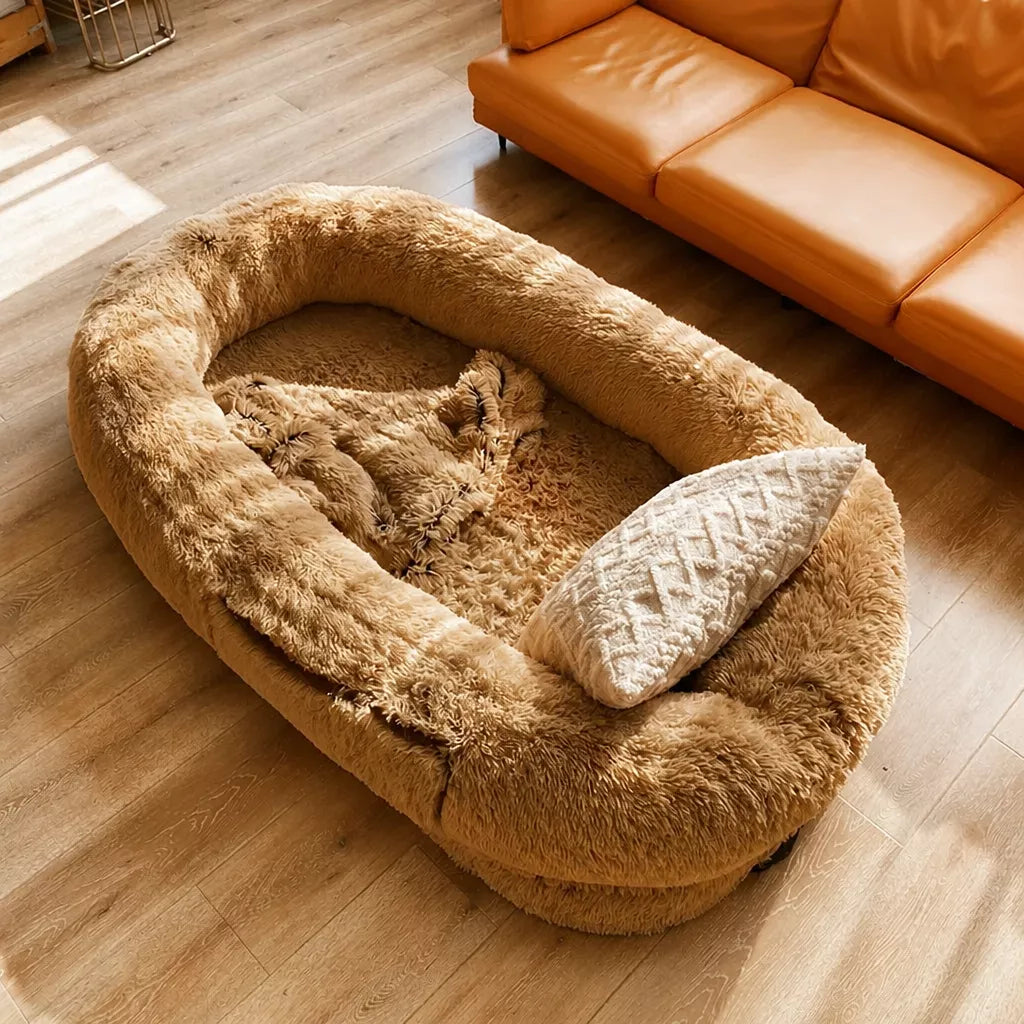 Extra-Large Washable Plush Pet Bed for Dogs and Cats