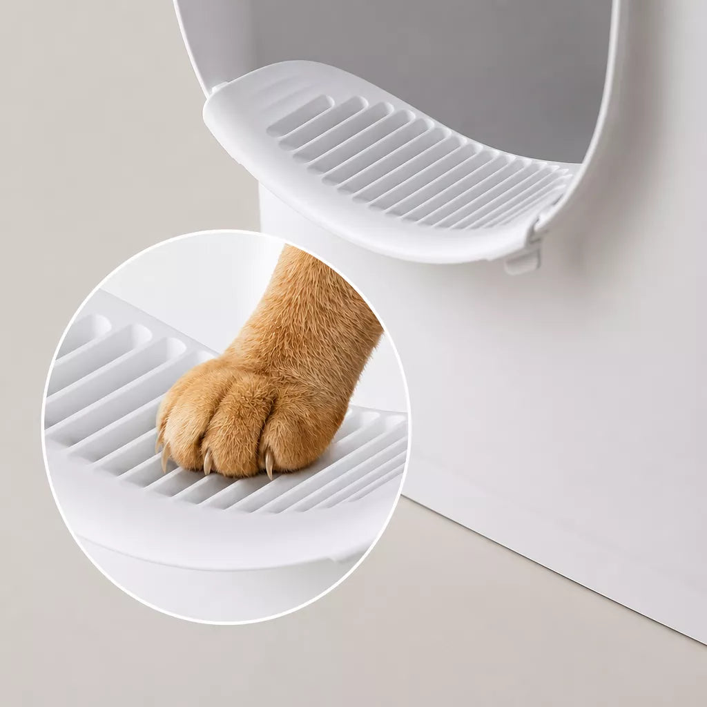Large Semi-Enclosed Cat Litter Box
