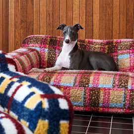 Vintage-Style Plush Sofa Bed for Dogs and Cats
