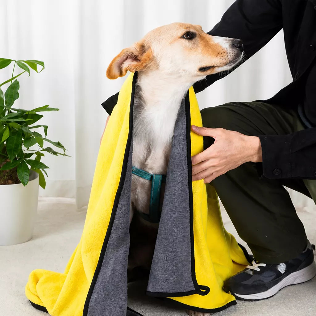 Absorbent Cotton Pet Bath Towel for Dogs and Cats