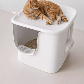 Large Semi-Enclosed Cat Litter Box