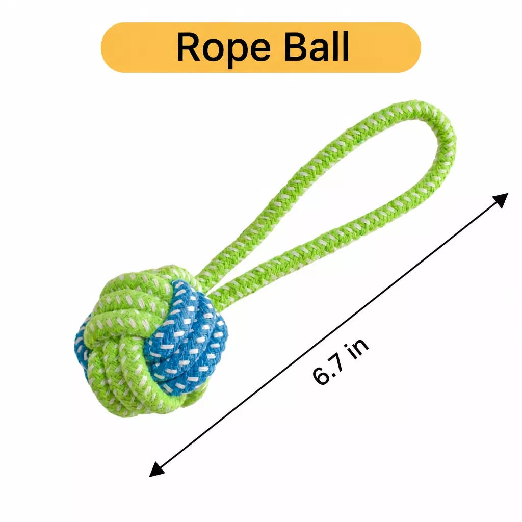 Rope Dog Tug Toy with Treat-Dispensing Ball for Medium and Large Dogs