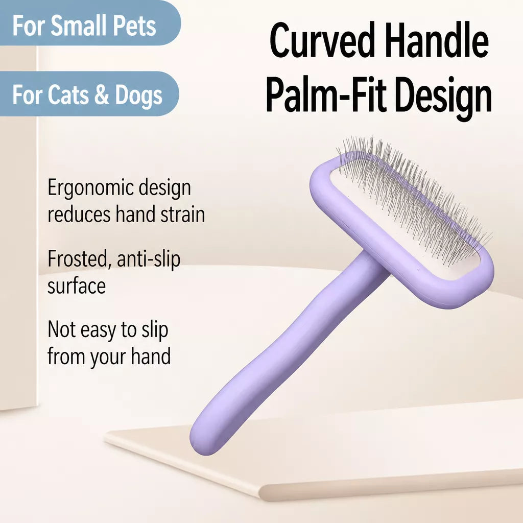 Stainless Steel Deshedding Pin Brush for Dogs and Cats