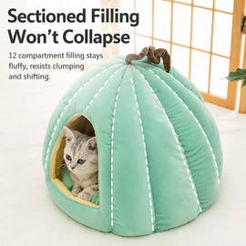 Enclosed Pet Bed for Cats and Small Dogs