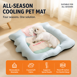 Flower-Shaped Bolster Pet Bed with Washable Base