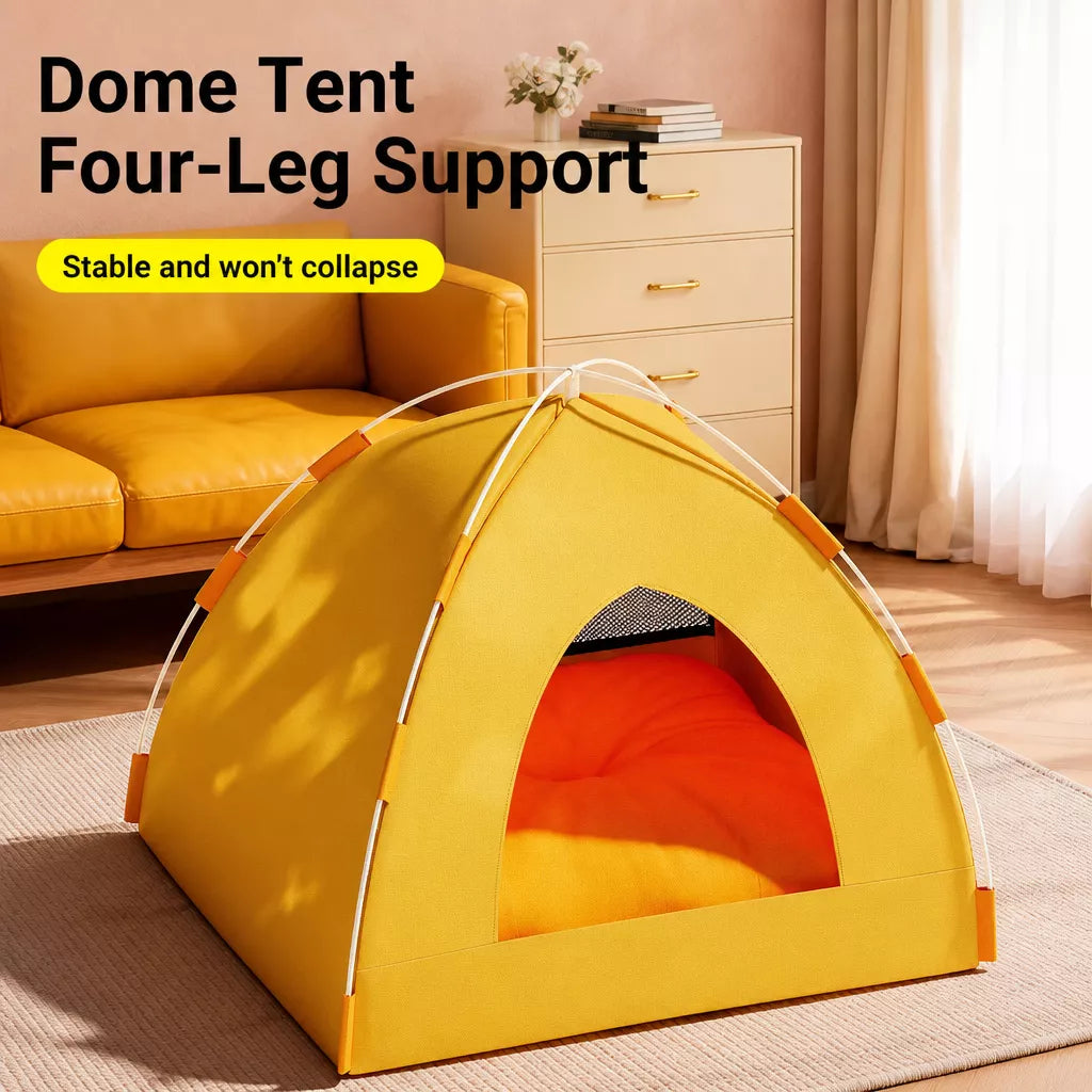 Washable Tent-Style Pet Bed for Cats and Small Dogs