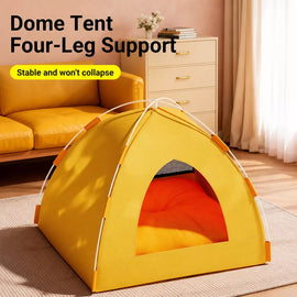 Washable Tent-Style Pet Bed for Cats and Small Dogs