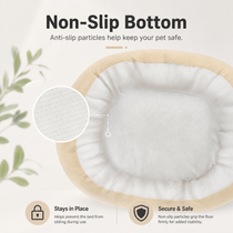 Cooling Fabric Bolster Dog Bed with Non-Slip Base
