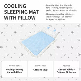 Pet Rest Mat with Bunny-Ear Pillow for Dogs and Cats