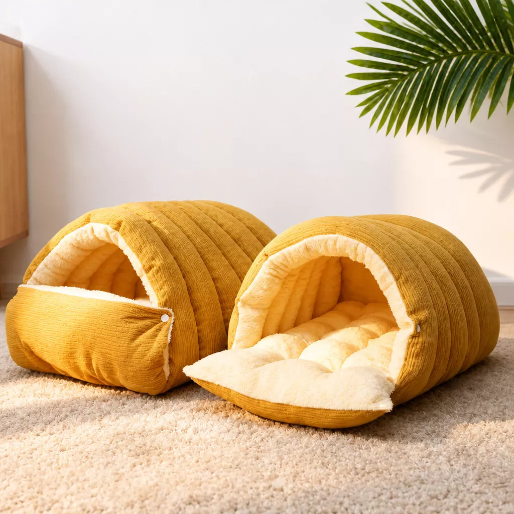 Semi-Enclosed Cat & Dog Bed with EPE Foam