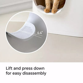 Large Semi-Enclosed Cat Litter Box