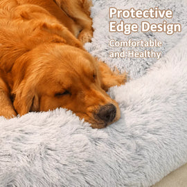 Extra-Large Washable Plush Pet Bed for Dogs and Cats
