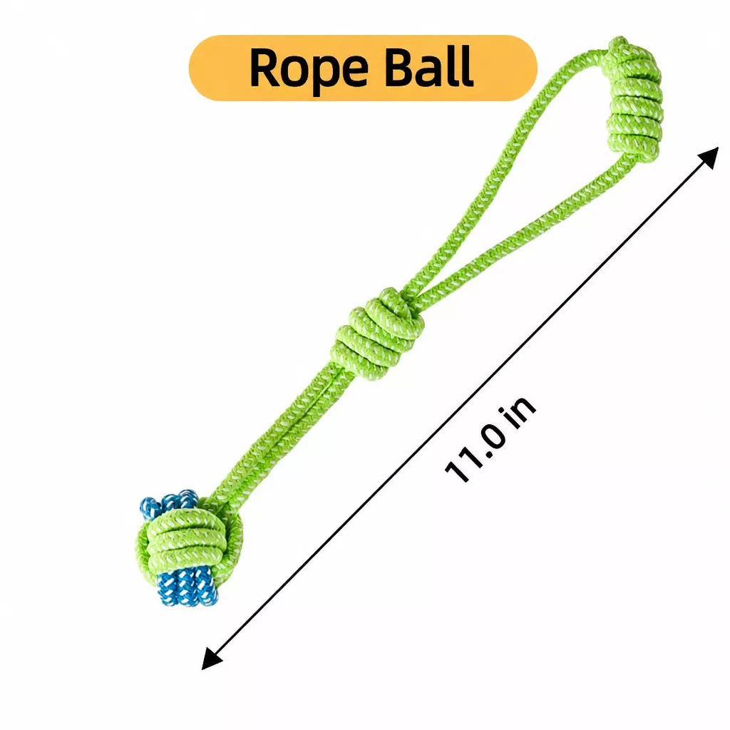 Rope Dog Tug Toy with Treat-Dispensing Ball for Medium and Large Dogs
