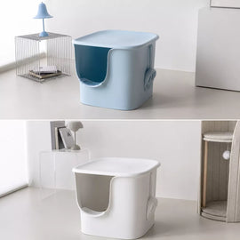 Large Semi-Enclosed Cat Litter Box