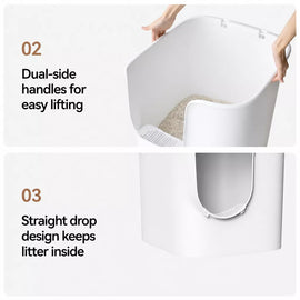 Large Semi-Enclosed Cat Litter Box