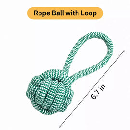Rope Dog Tug Toy with Treat-Dispensing Ball for Medium and Large Dogs