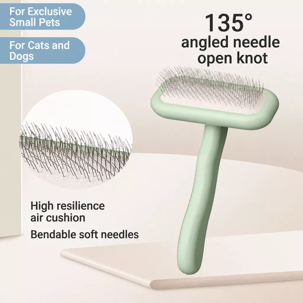 Stainless Steel Deshedding Pin Brush for Dogs and Cats