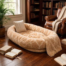 Extra-Large Washable Plush Pet Bed for Dogs and Cats