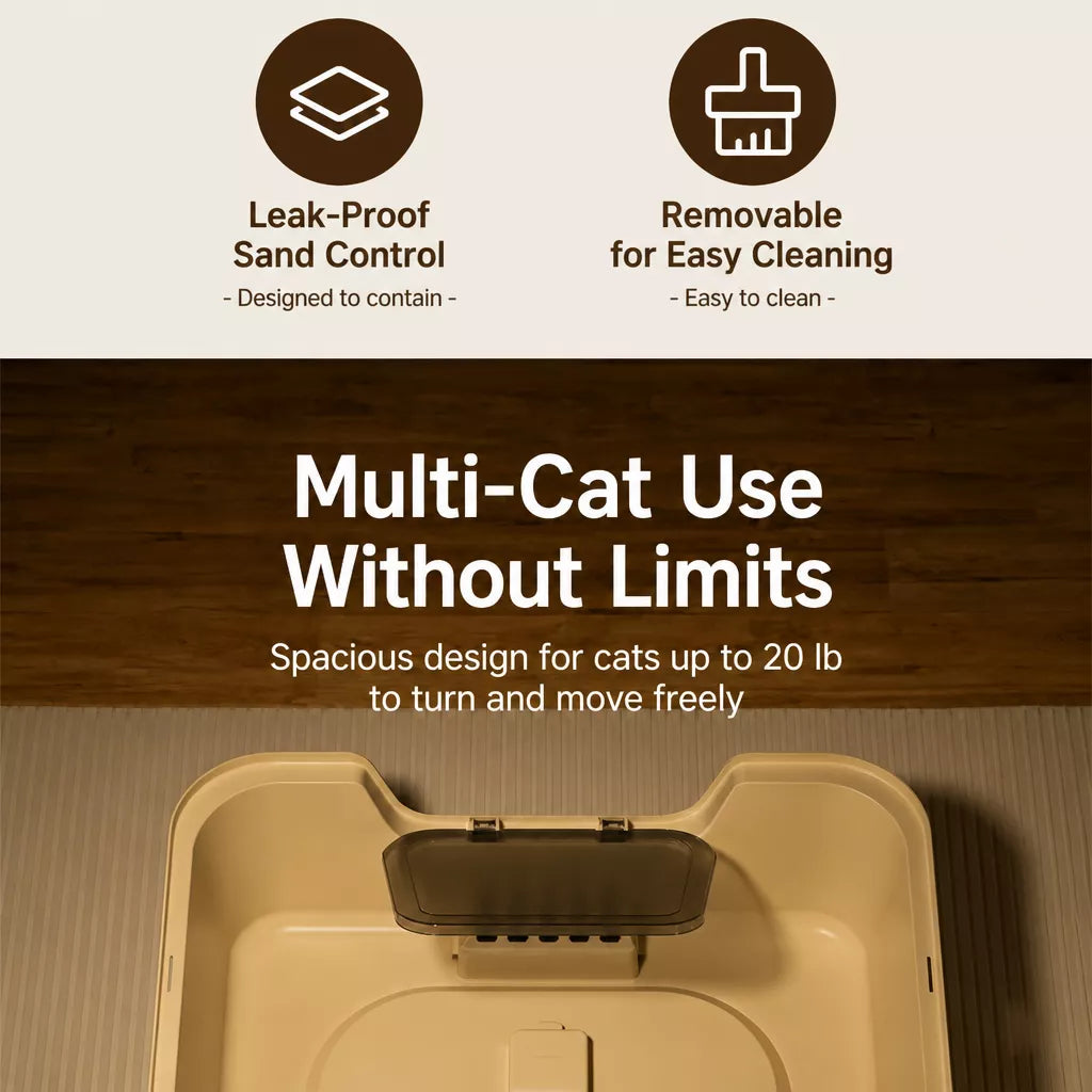Large Enclosed Cat Litter Box for Cats Up to 22 lb