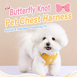Bow Tie Vest-Style Dog Harness and Leash for Small Dogs