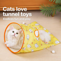 Crinkle Cat Tunnel Toy with Multiple Openings
