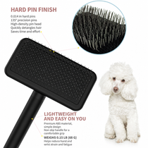 Pet Slicker & Pin Brush for Detangling and Coat Care